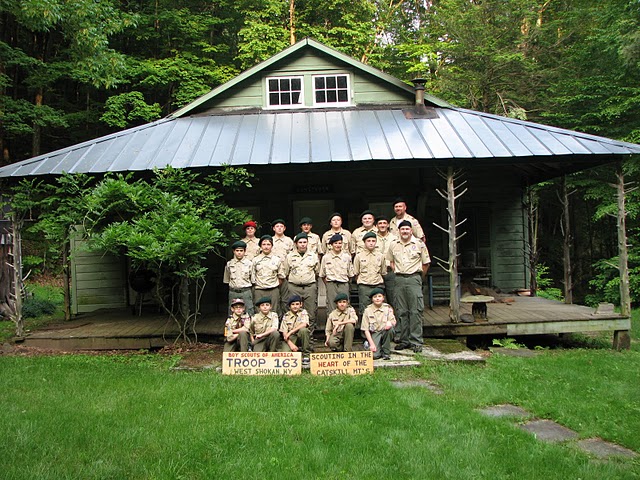Troop 163 at Sidney Clapp's Cabin 